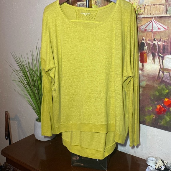 Eileen Fisher Sweaters - Eileen Fisher Organic Linen Hi Low Hem Drop Shoulder Sweater Tunic XL